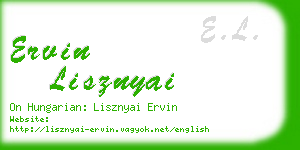 ervin lisznyai business card